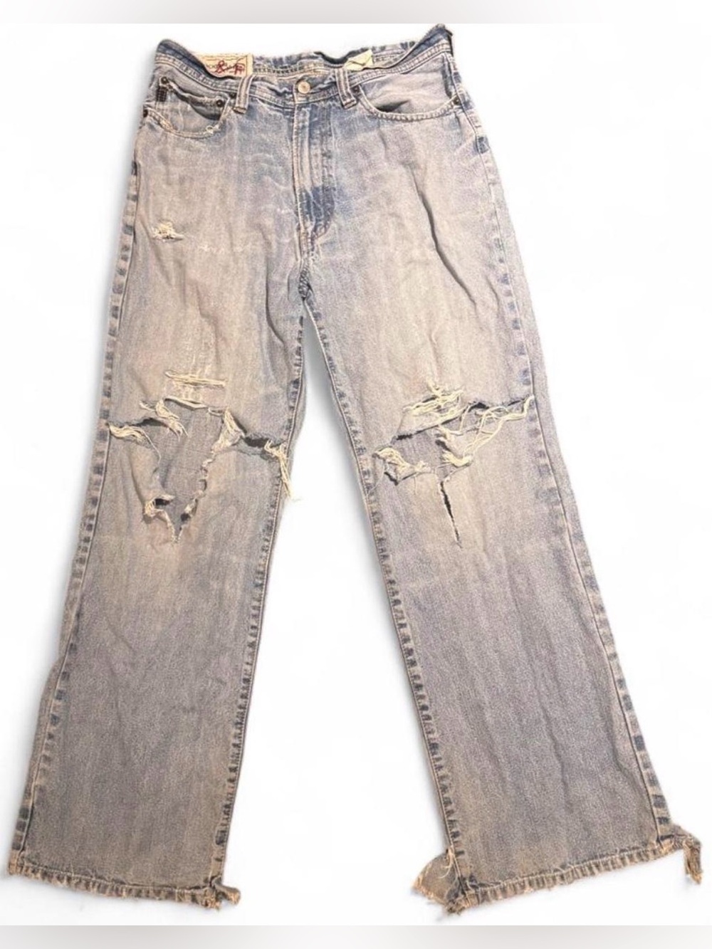 Men's Distressed Light Blue Straight-Leg Jeans Abercrombie & Fitch